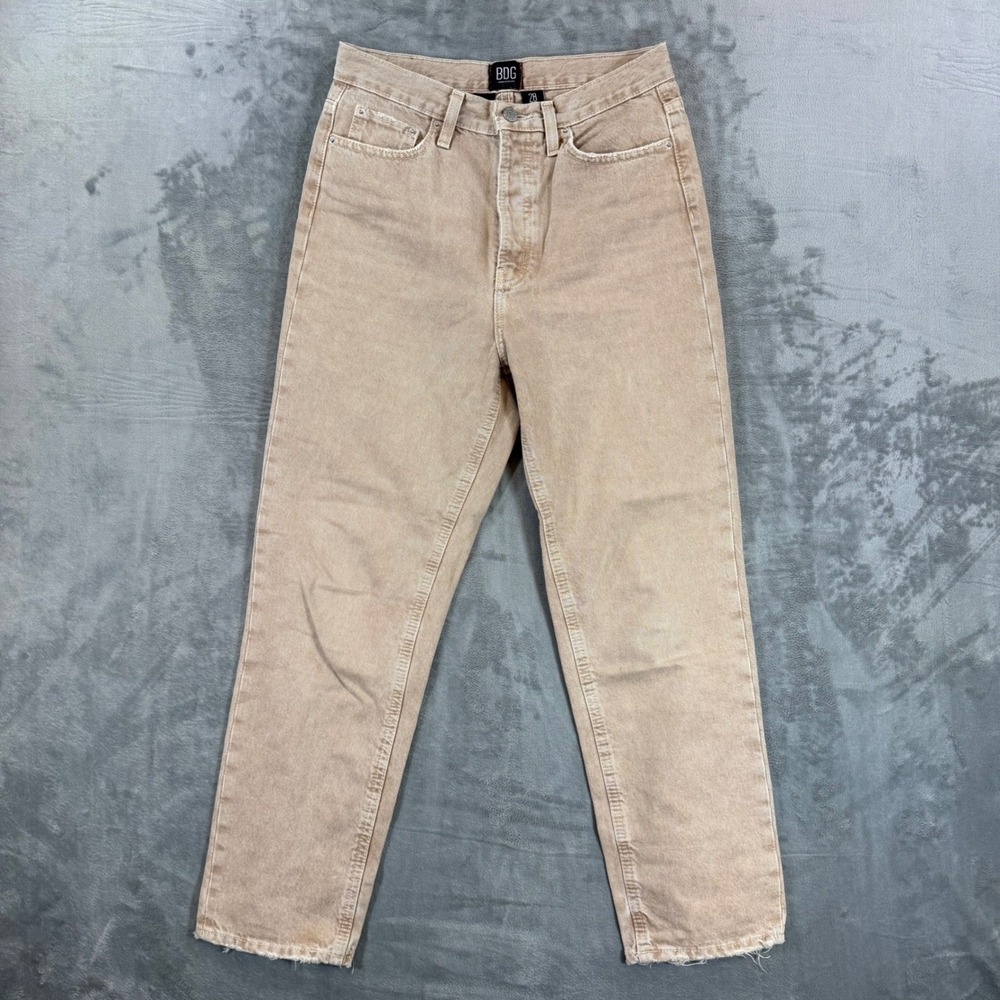 BDG Urban Outfitters Slim Straight Jeans Women's Size 28 Beige Sand Brown Denim